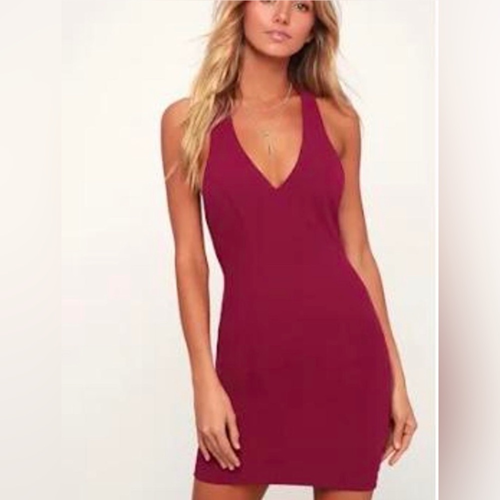 Lulu's Chic Magenta Backless Dress